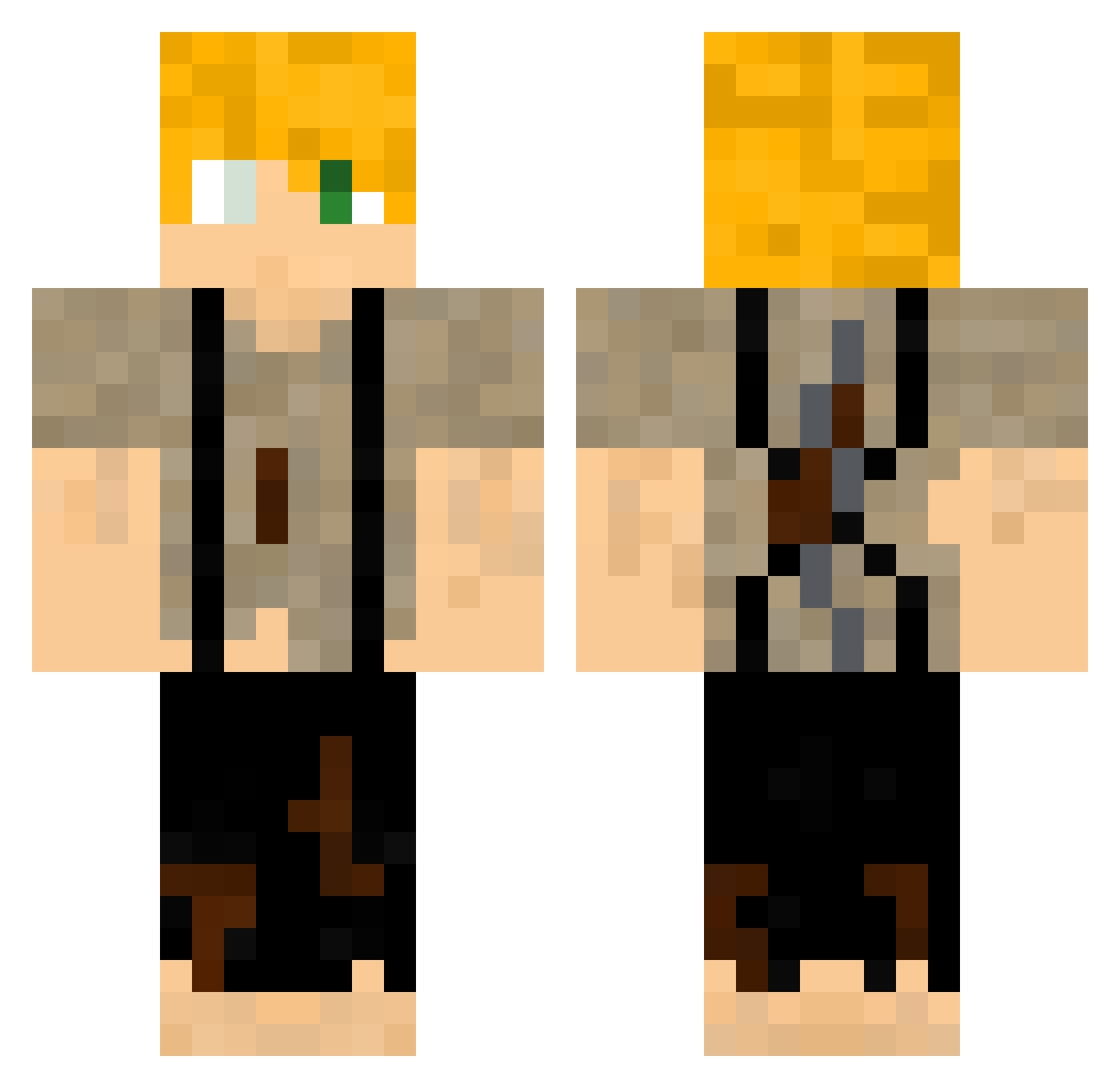 Lewth Minecraft skin, front and back view