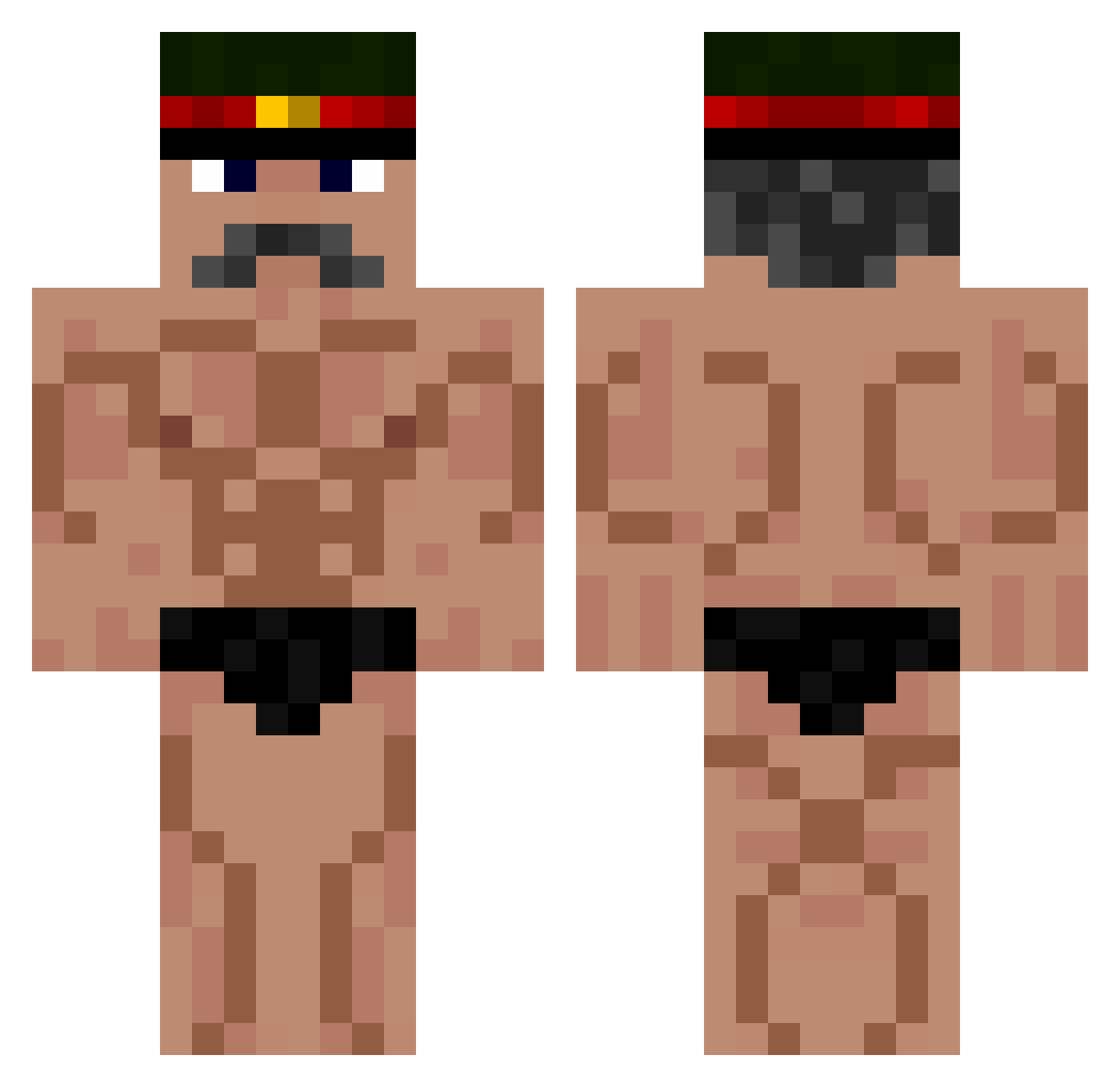 ChaseMcCaina Minecraft skin, front and back view