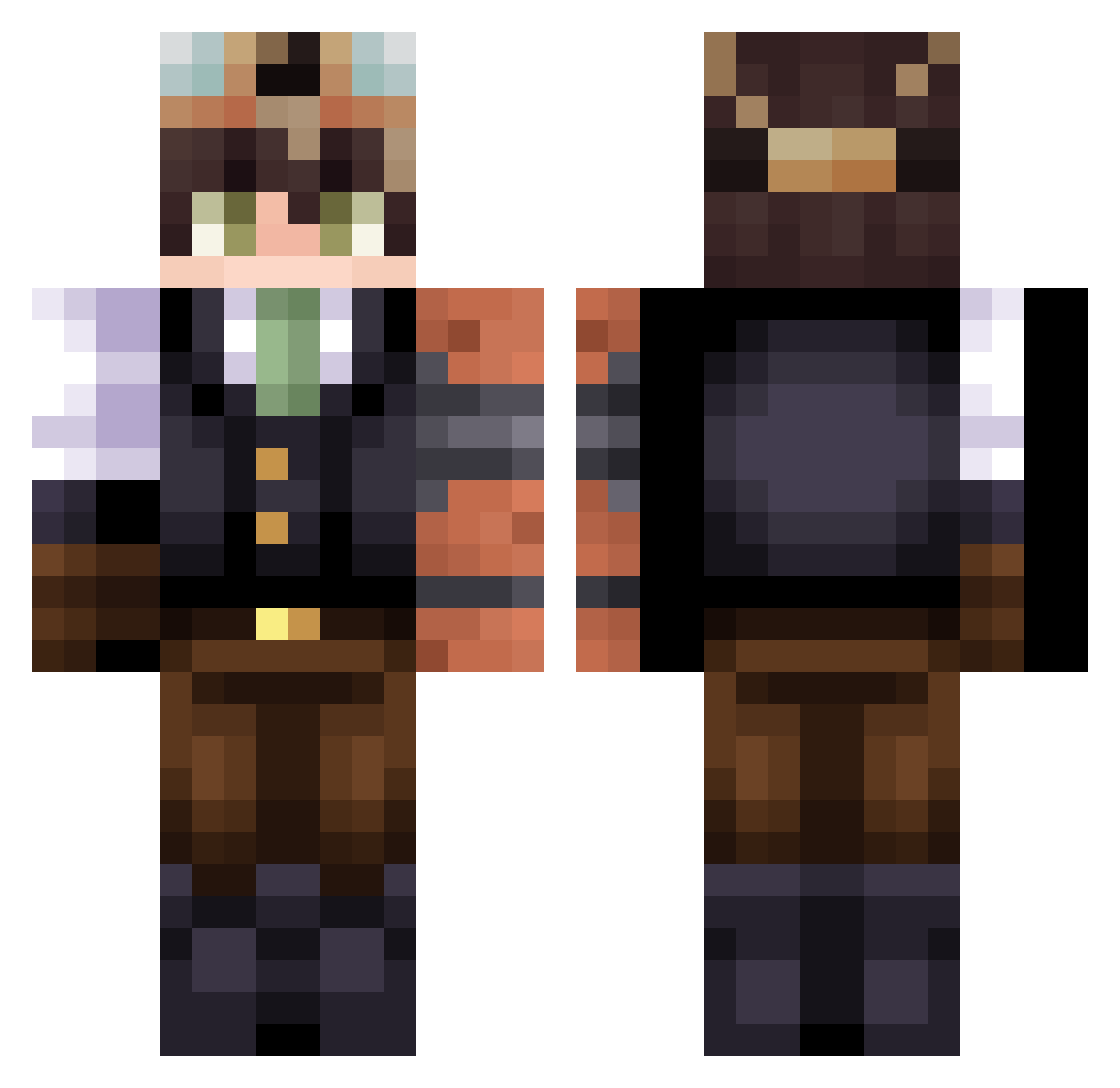 dell Minecraft skin, front and back view