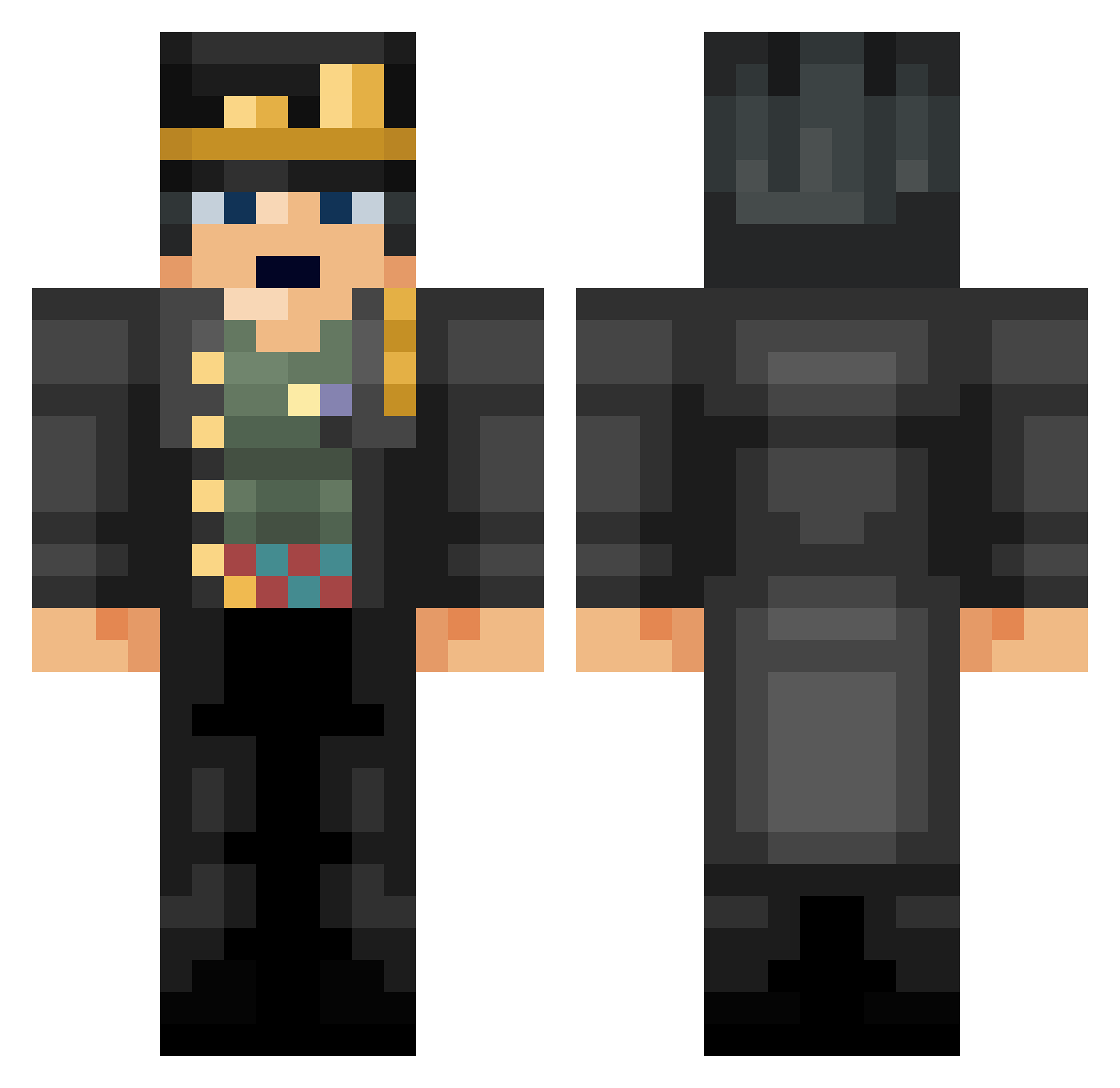 JIYE156 Minecraft skin, front and back view