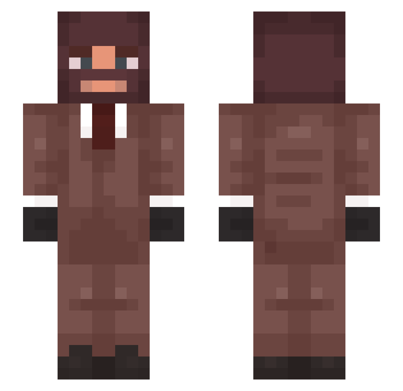 WheatCrackers Minecraft skin, front and back view