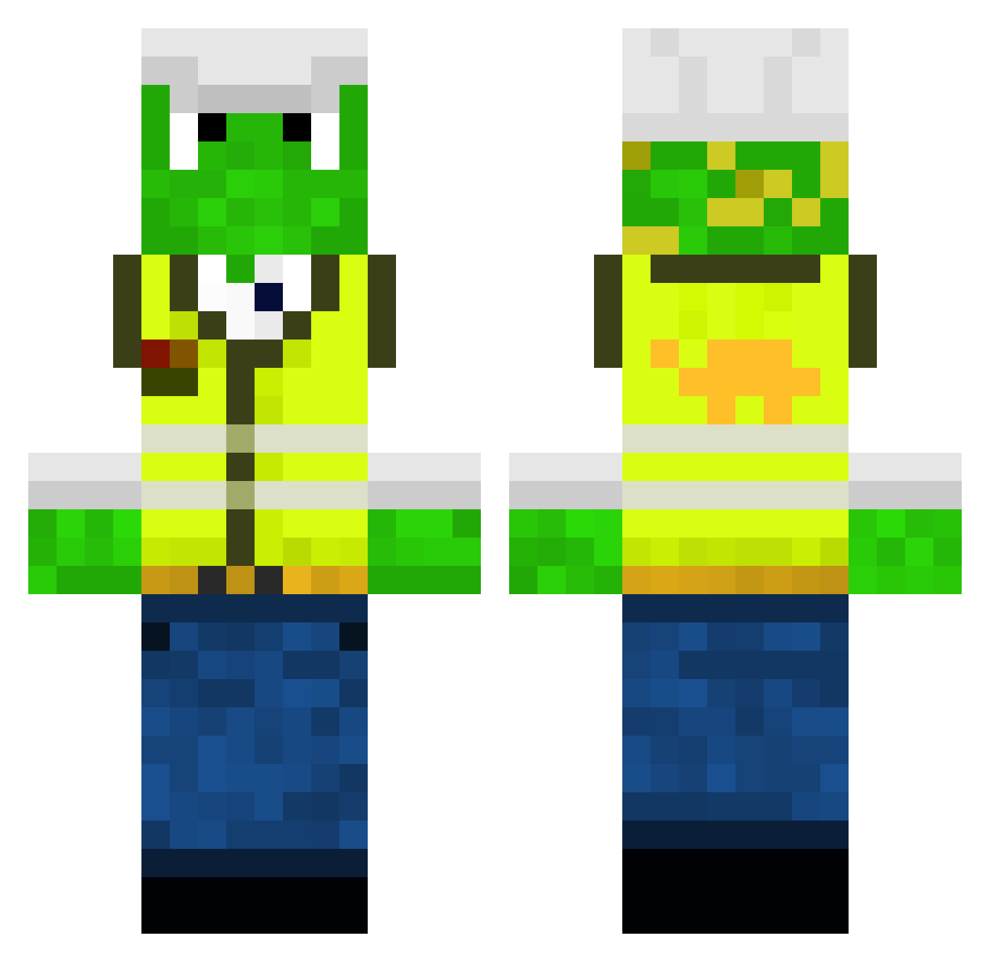 Tschillgrot Minecraft skin, front and back view