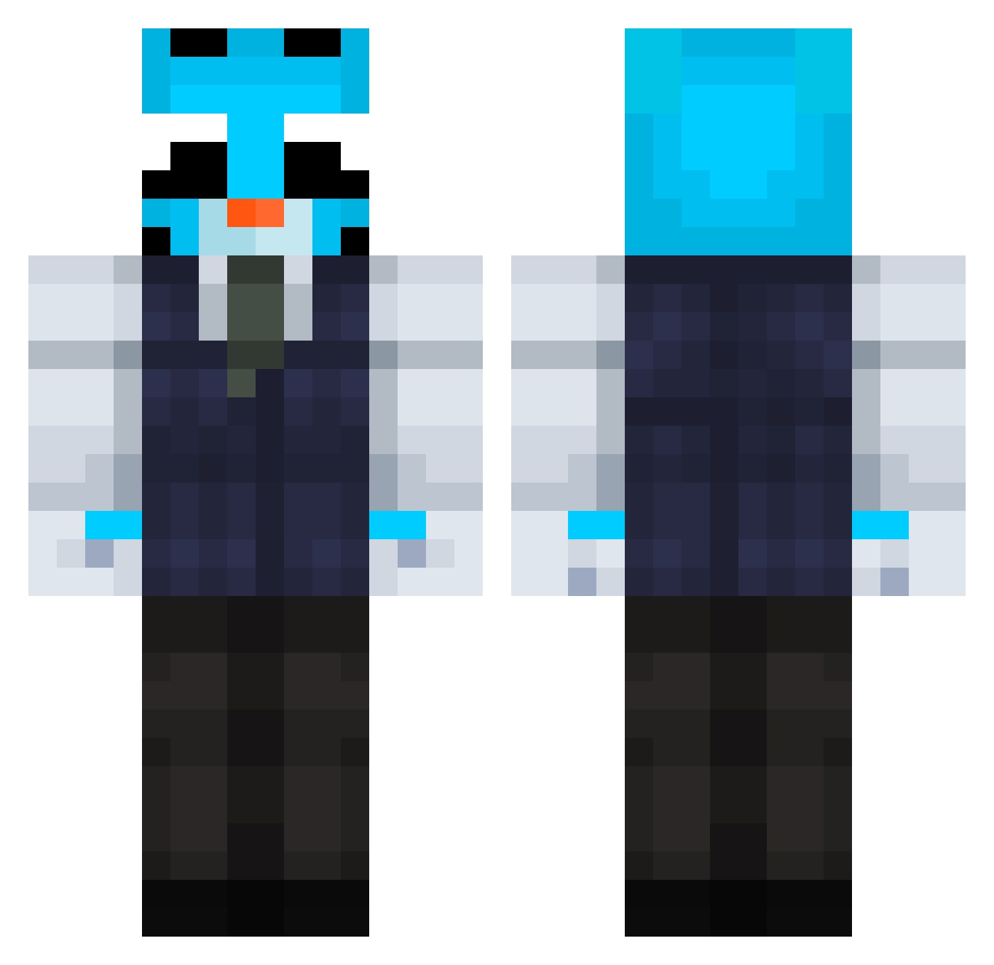 allananana Minecraft skin, front and back view