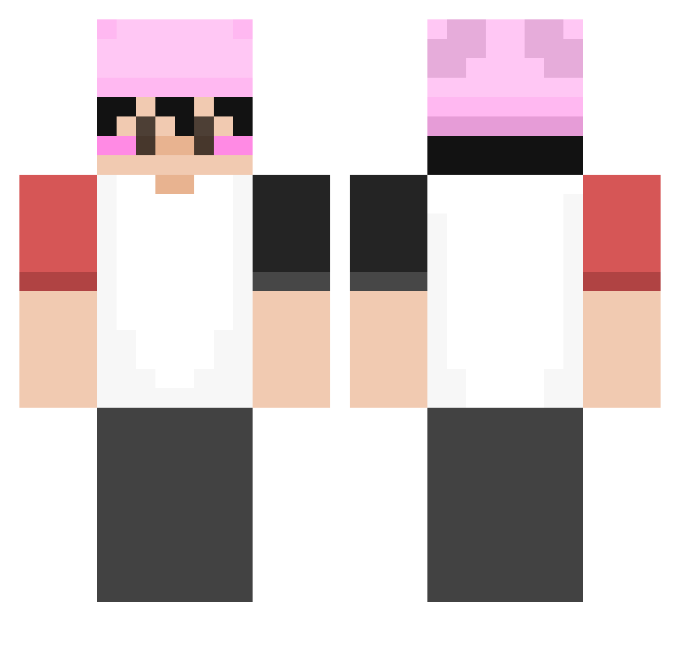 bladeagain Minecraft skin, front and back view