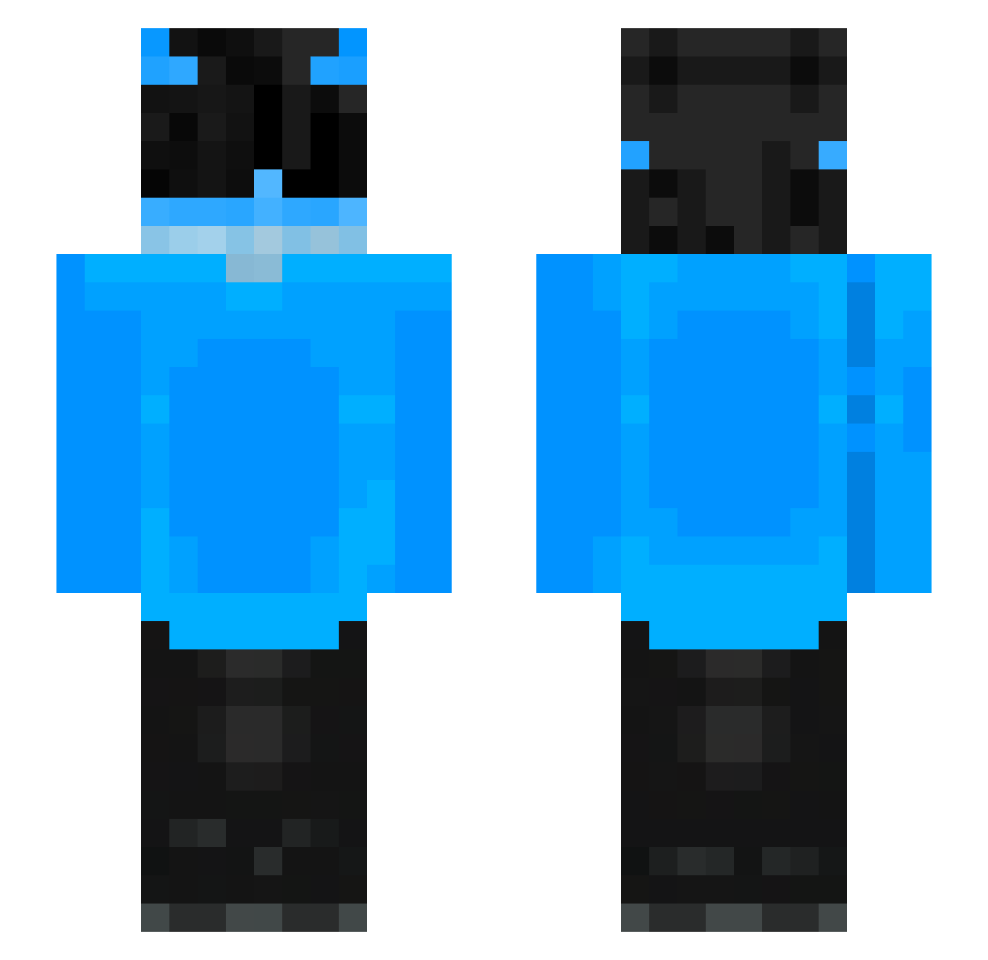 notpuffy Minecraft skin, front and back view