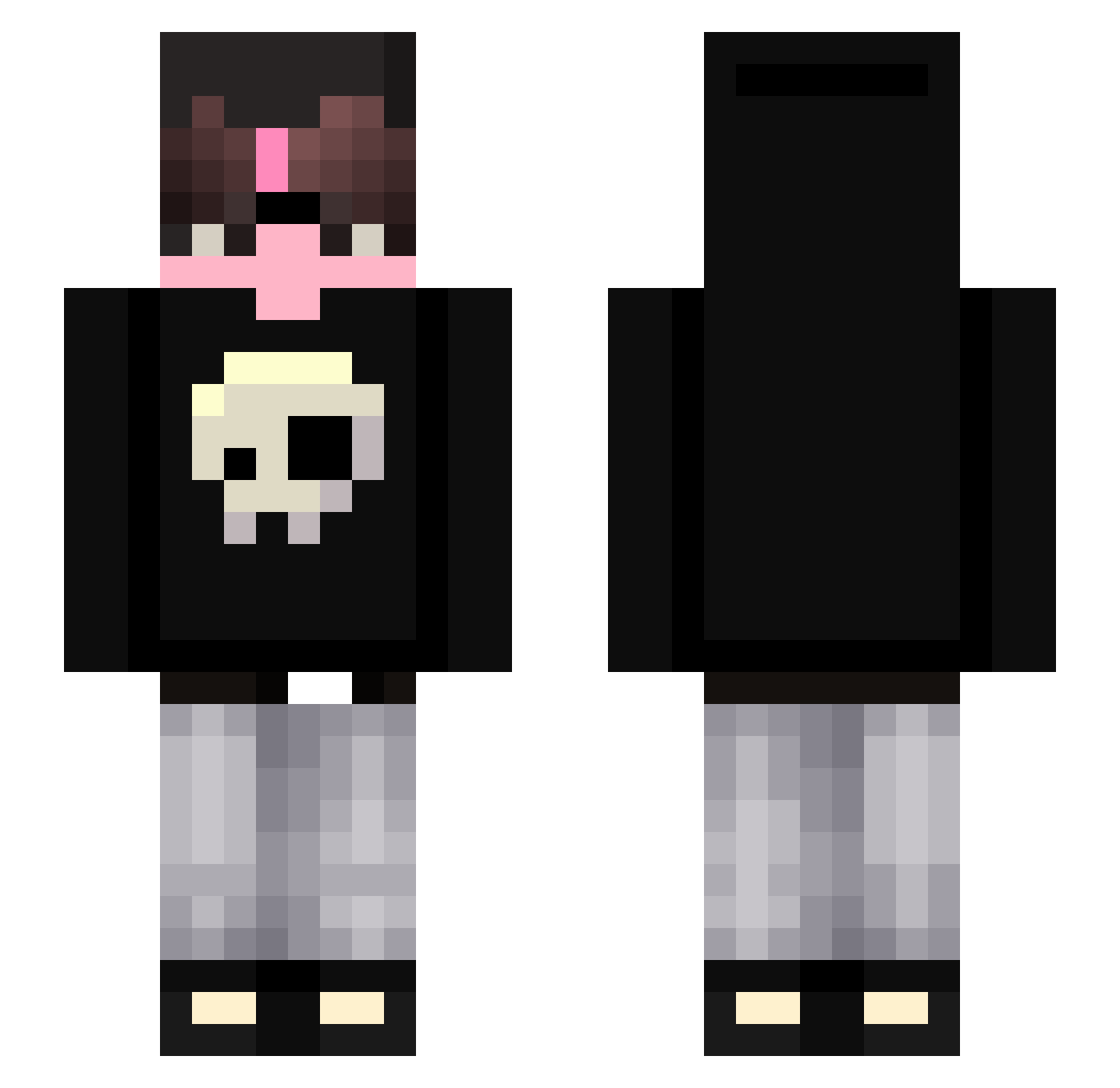 CommonShadow Minecraft skin, front and back view
