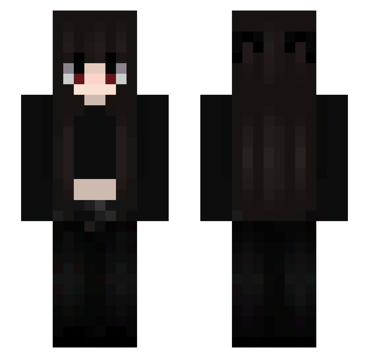 kattside Minecraft skin, front and back view