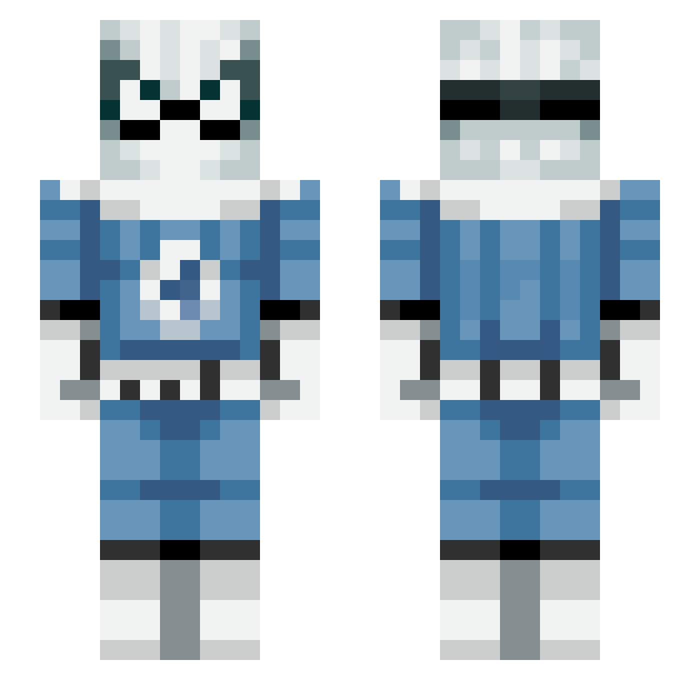 ToasterGuy04 Minecraft skin, front and back view