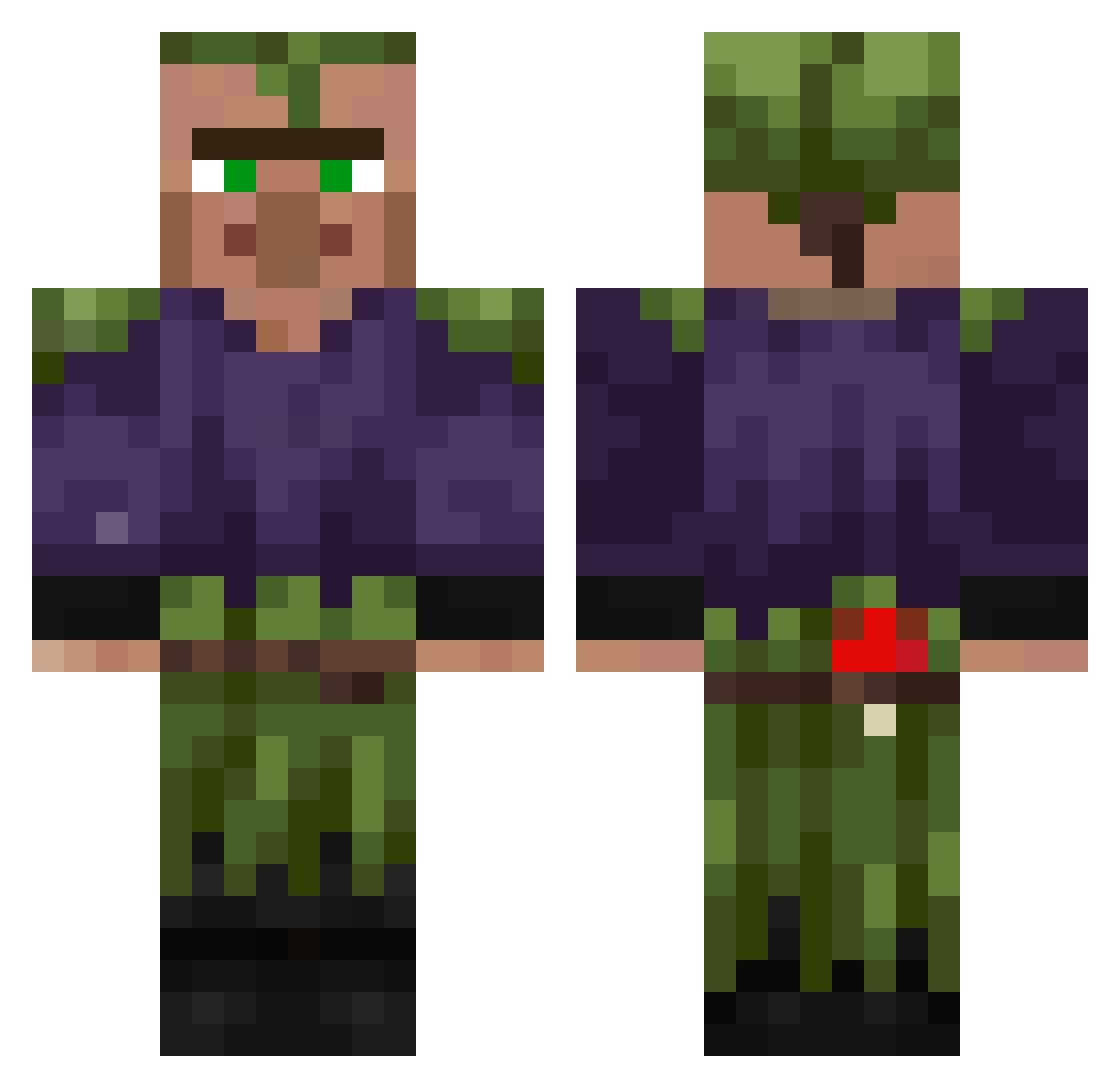 Witttybacon Minecraft skin, front and back view