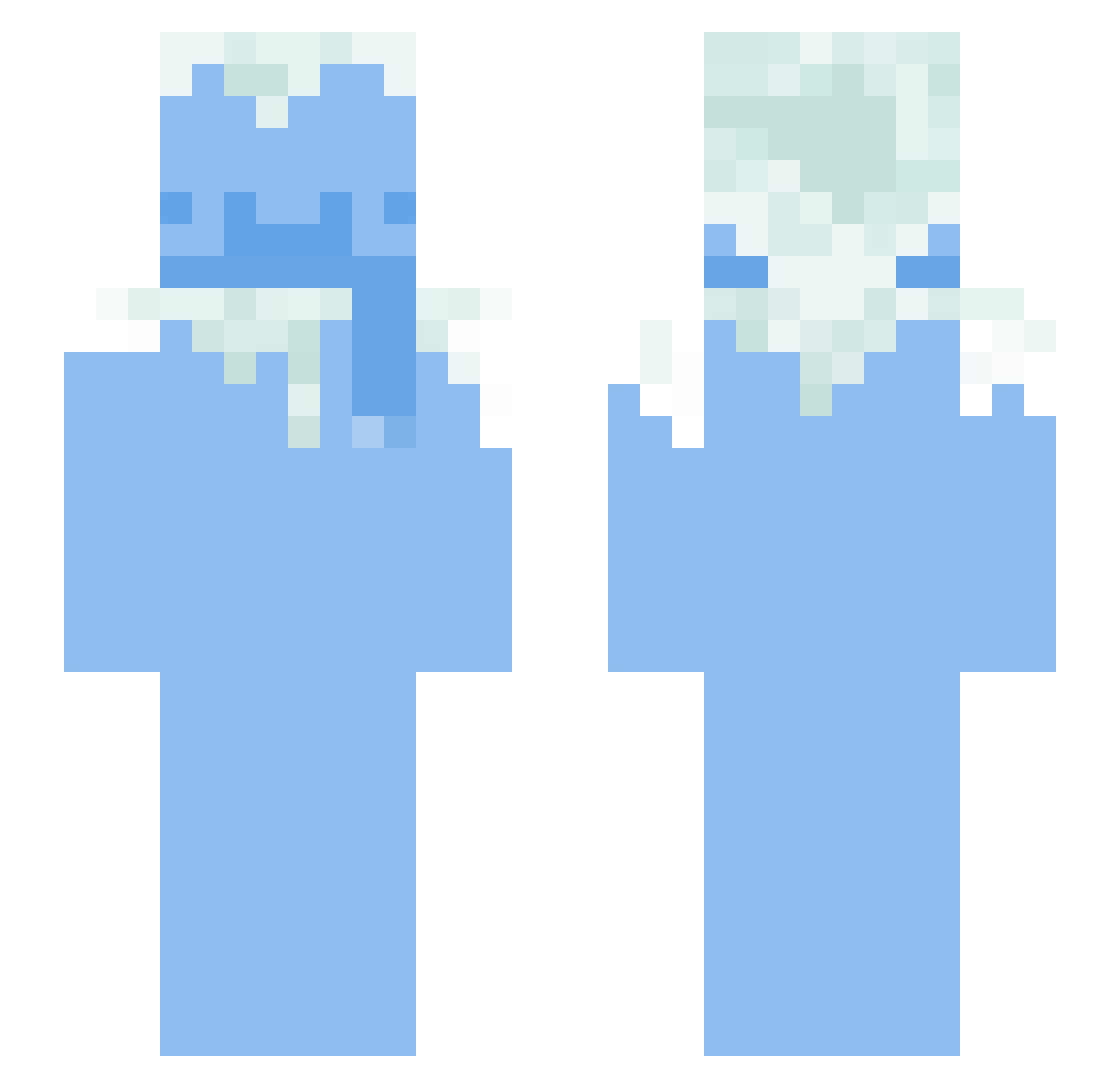 Artyq Minecraft skin, front and back view