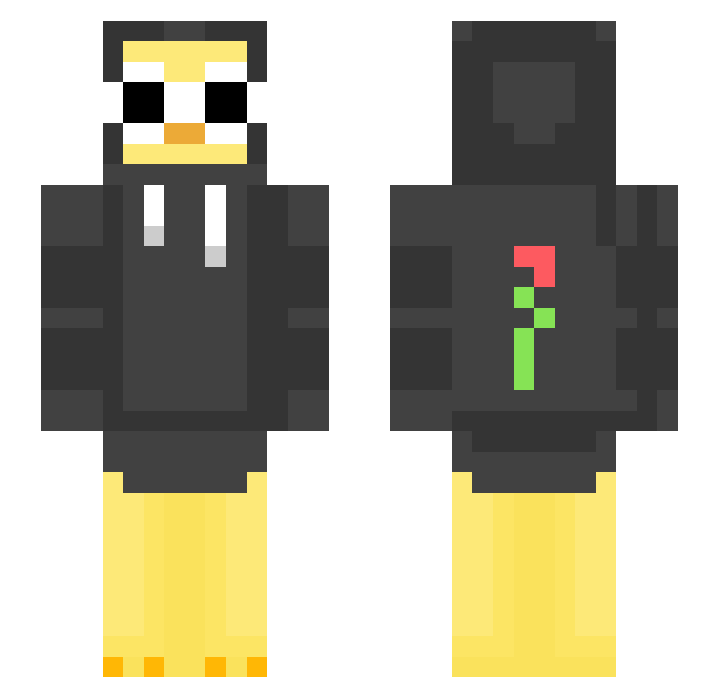 zidrox Minecraft skin, front and back view