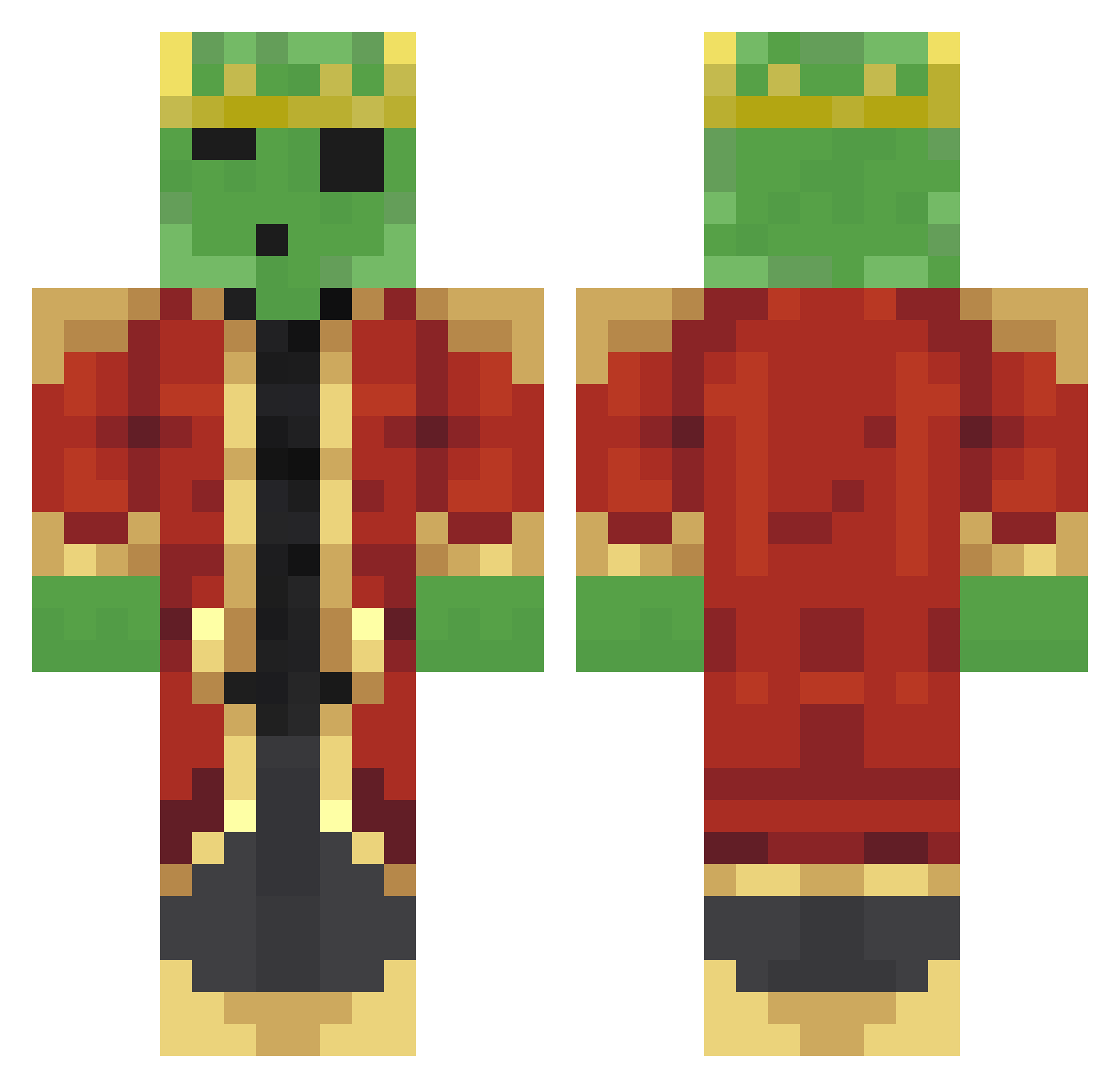 Nobiees Minecraft skin, front and back view