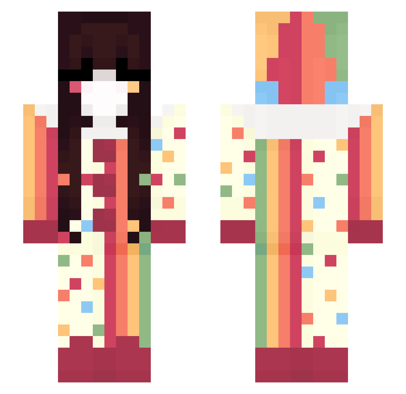 ItzNobo Minecraft skin, front and back view