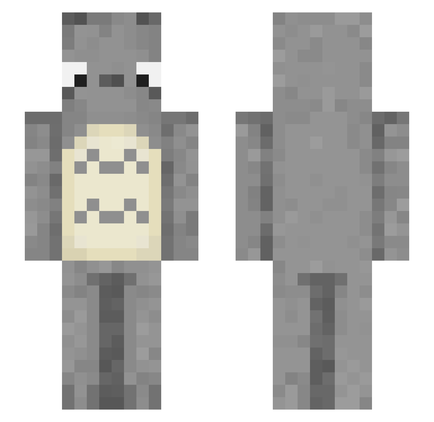 aelxis Minecraft skin, front and back view