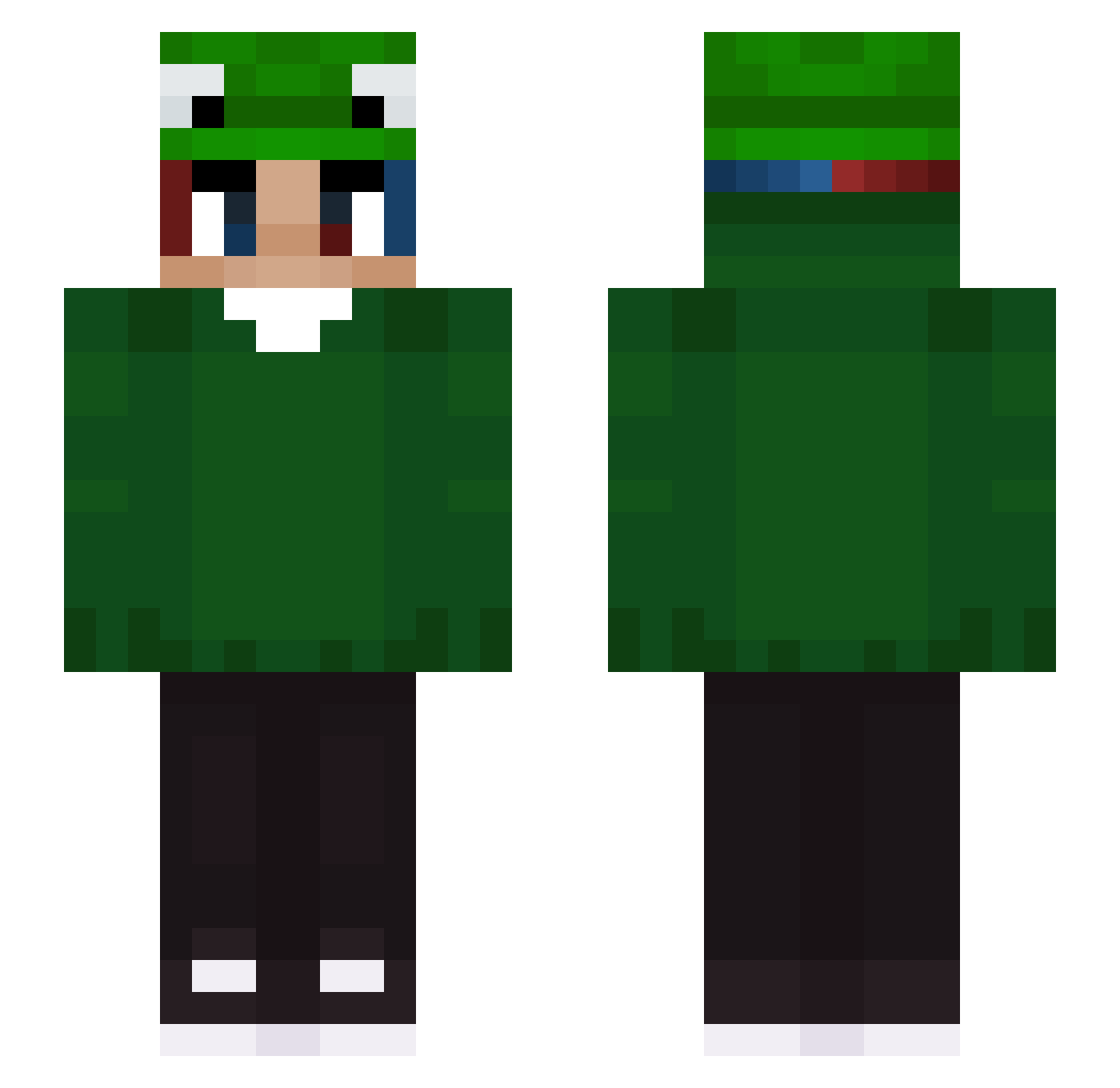 SoutMC Minecraft skin, front and back view