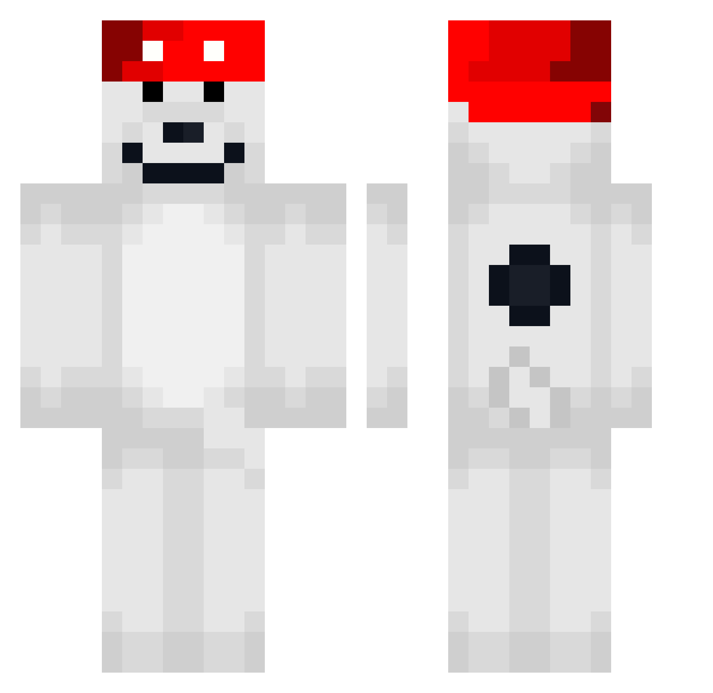 VGRomy Minecraft skin, front and back view