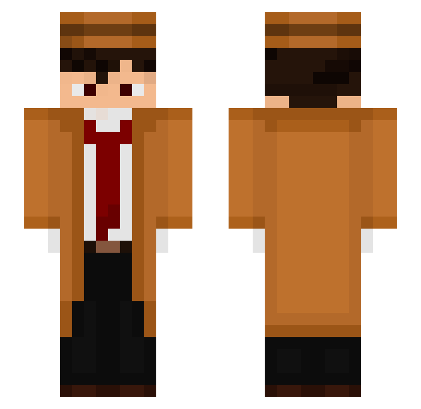 Starzinnk Minecraft skin, front and back view