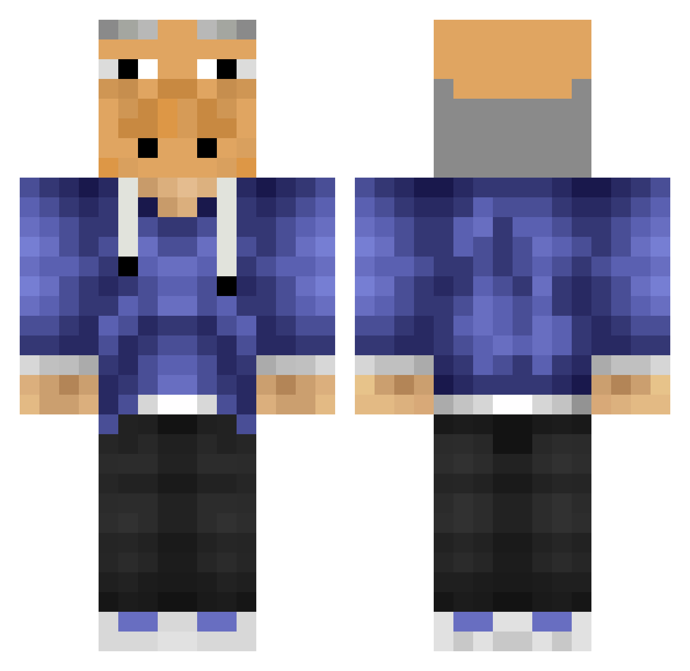Subdivision Minecraft skin, front and back view