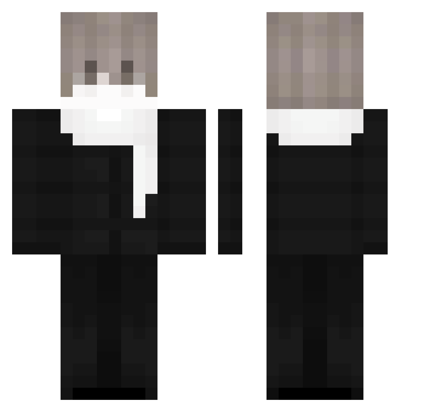 qawd Minecraft skin, front and back view
