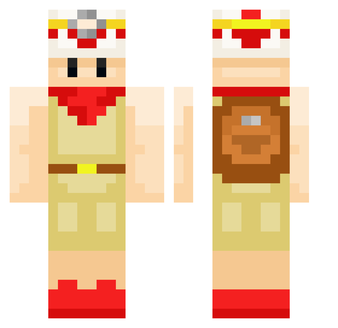 WaluigiJack48 Minecraft skin, front and back view