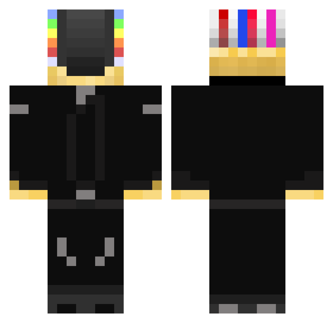 sherbert Minecraft skin, front and back view
