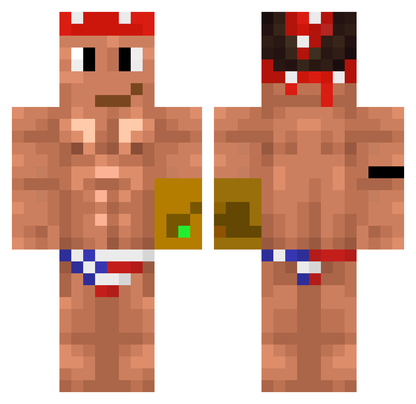 Eduad0 Minecraft skin, front and back view