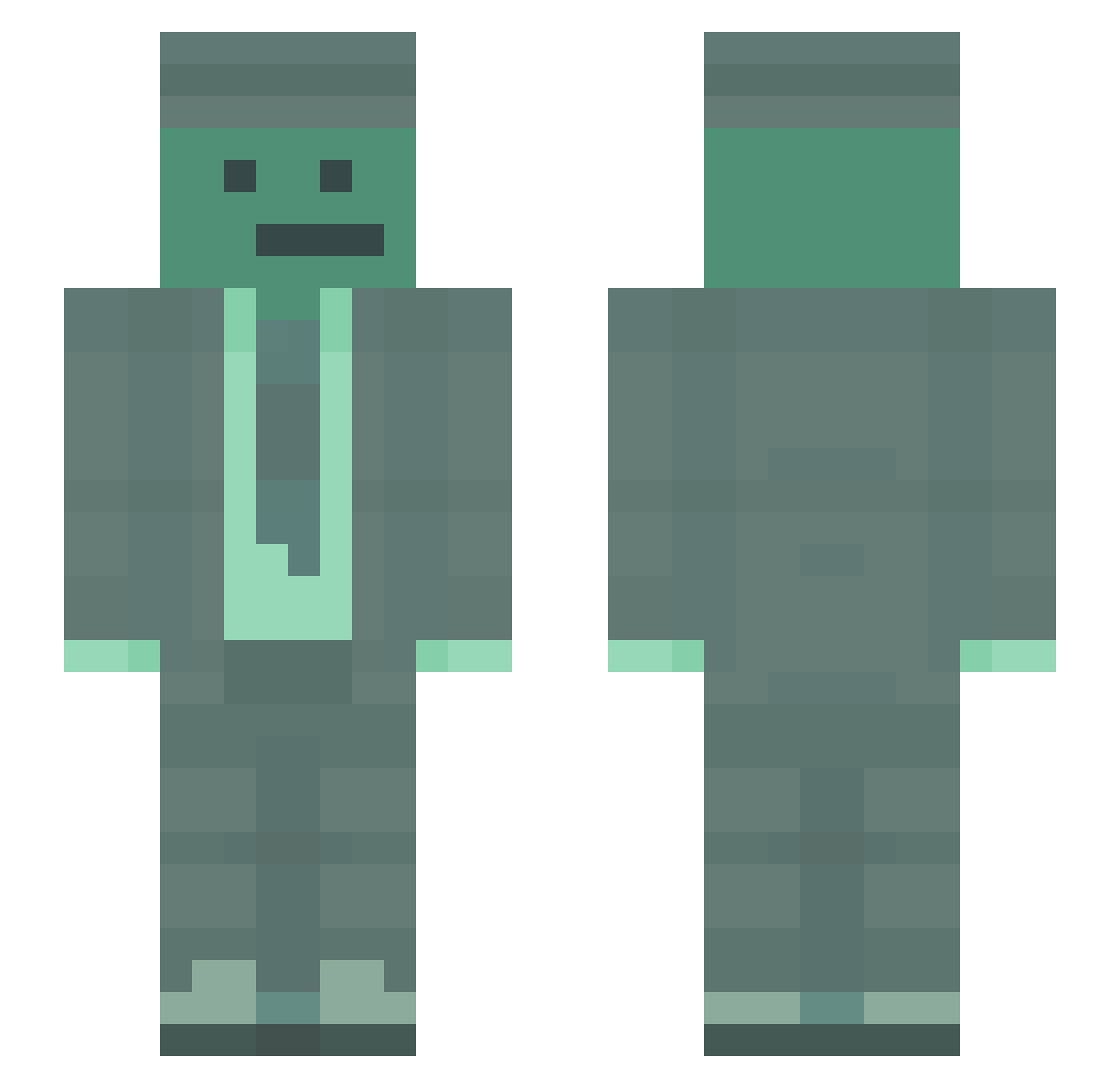 T4GU Minecraft skin, front and back view