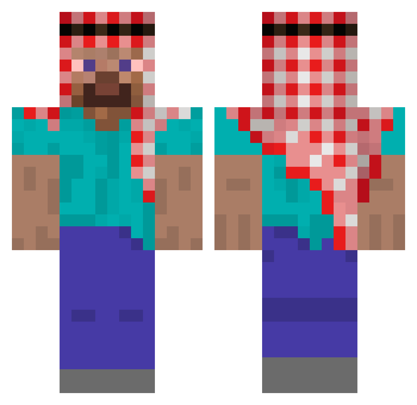AdderallGremlin Minecraft skin, front and back view