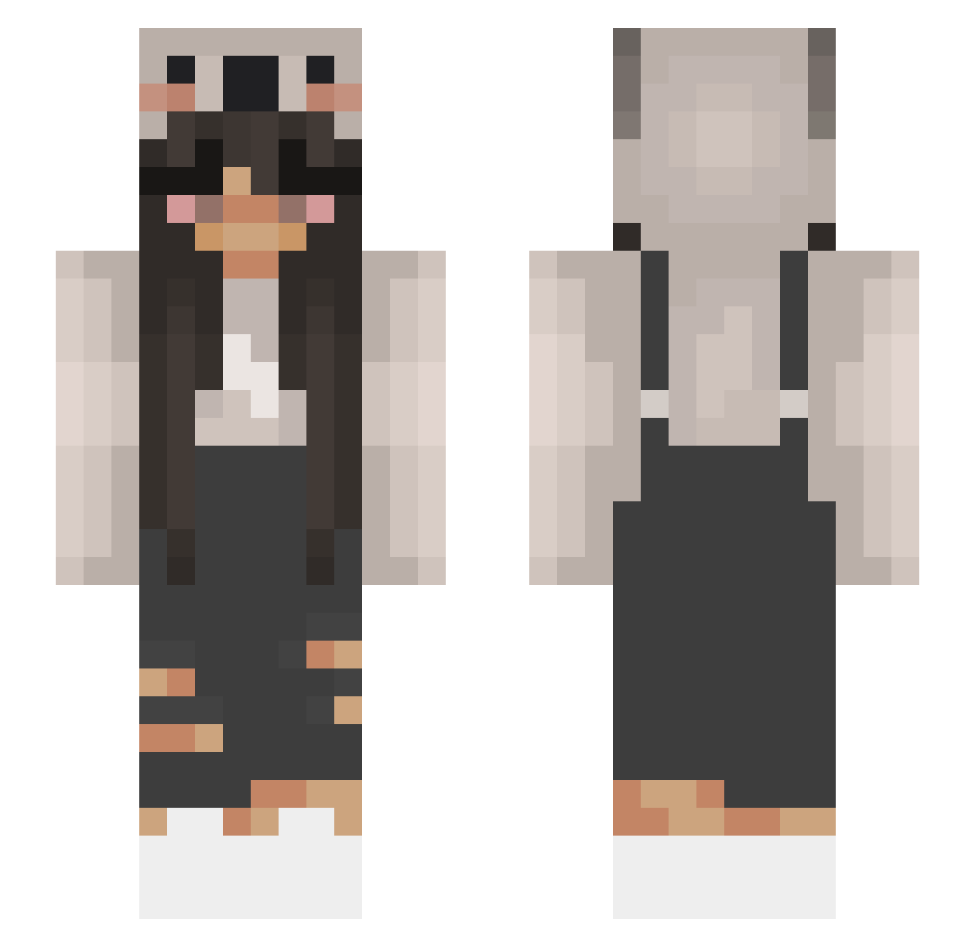 GiulyCorno Minecraft skin, front and back view