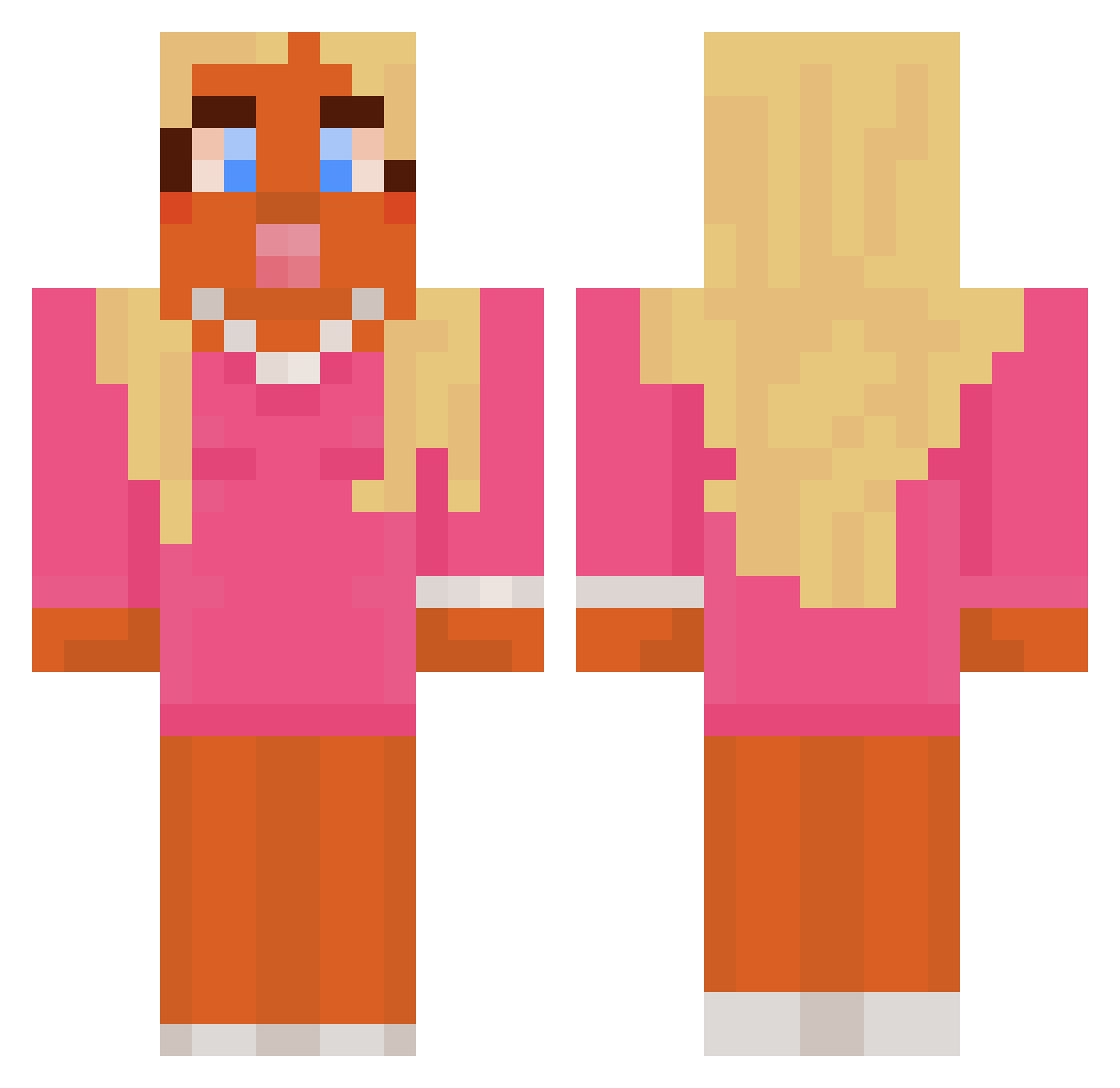 grackez Minecraft skin, front and back view