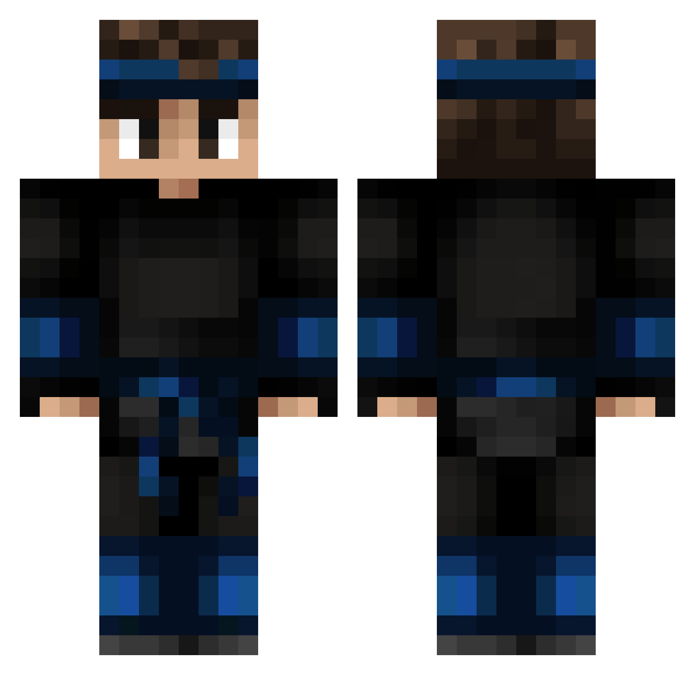 Tamins Minecraft skin, front and back view