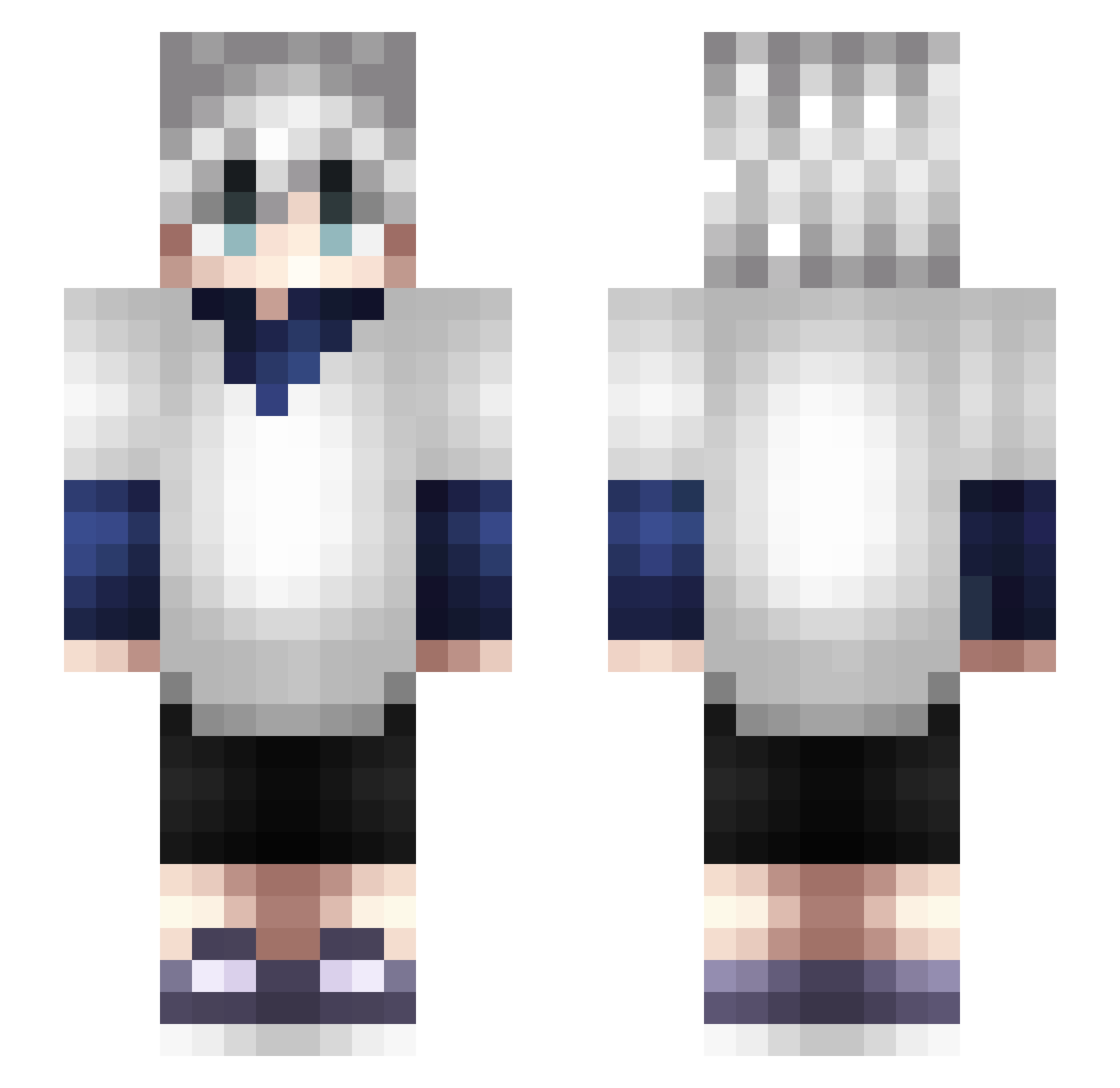 Yejy Minecraft skin, front and back view