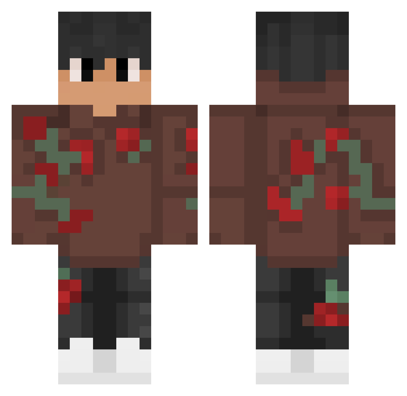GhostKaruma Minecraft skin, front and back view