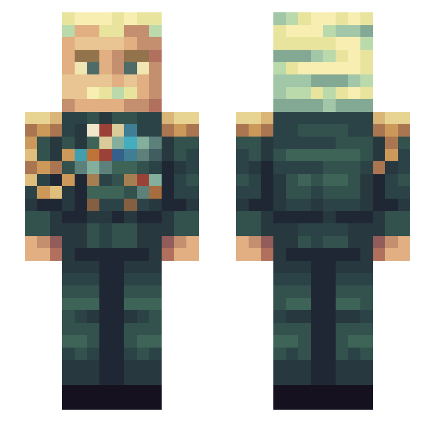 fegax Minecraft skin, front and back view