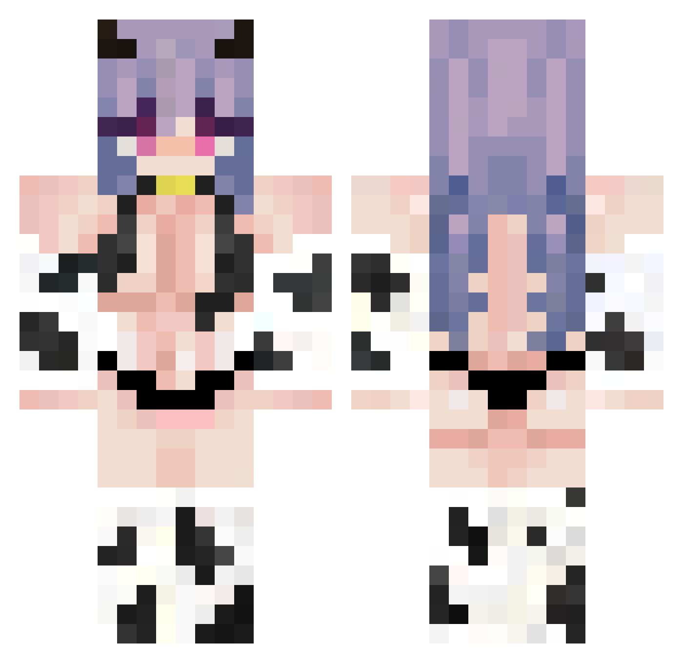 SSLTRA01 Minecraft skin, front and back view