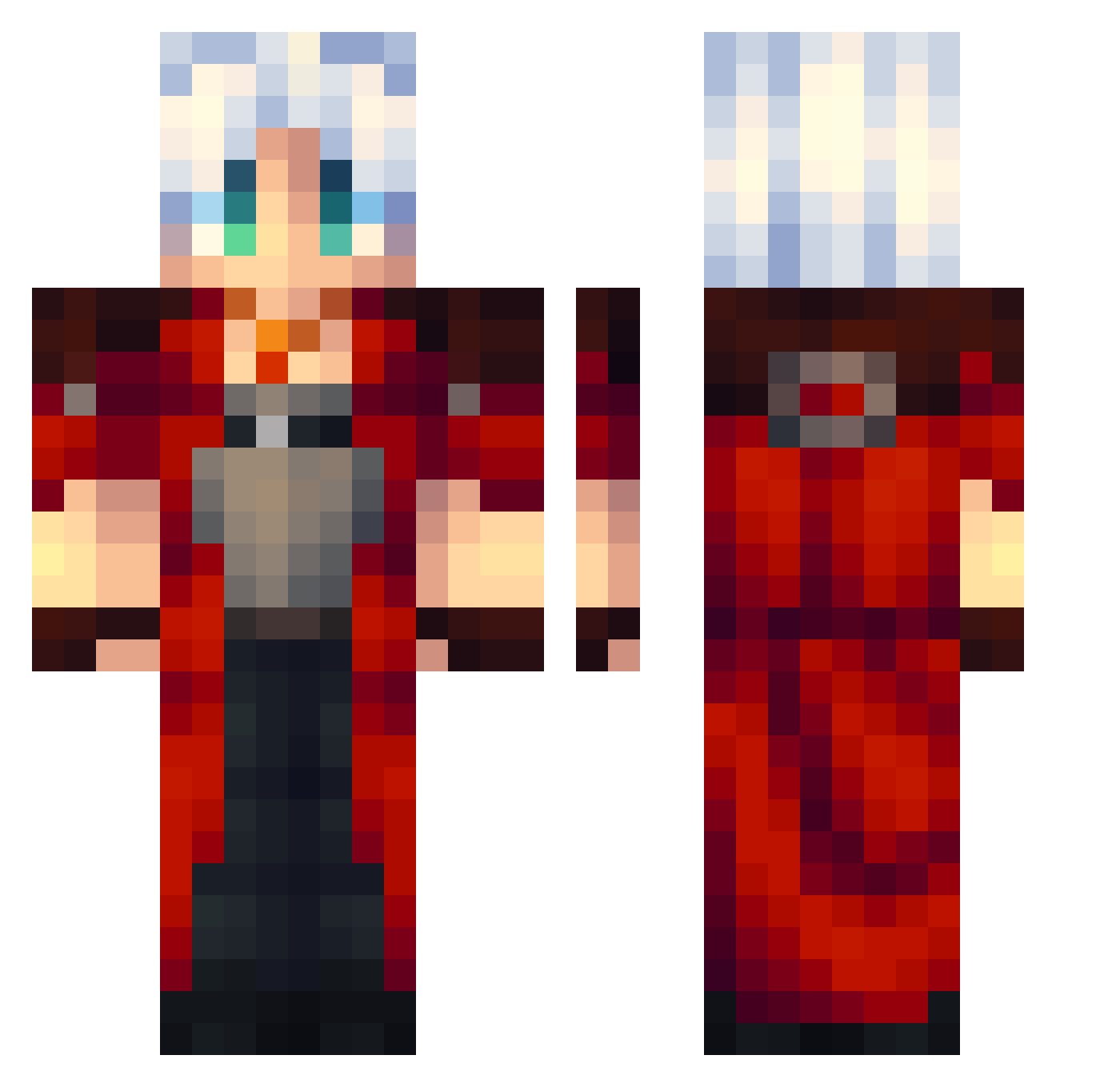 Joedeez69 Minecraft skin, front and back view