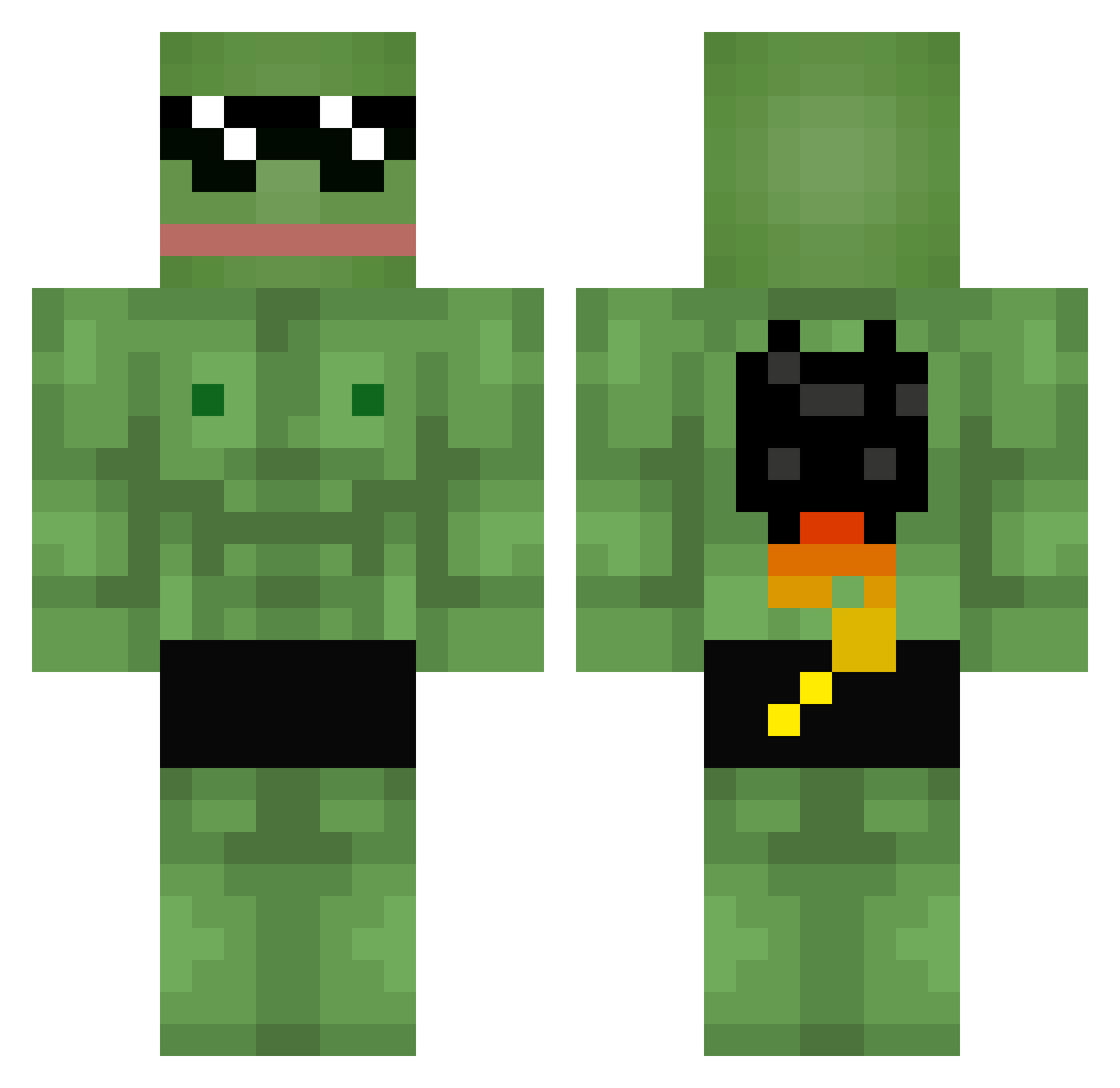 Jaceslip Minecraft skin, front and back view