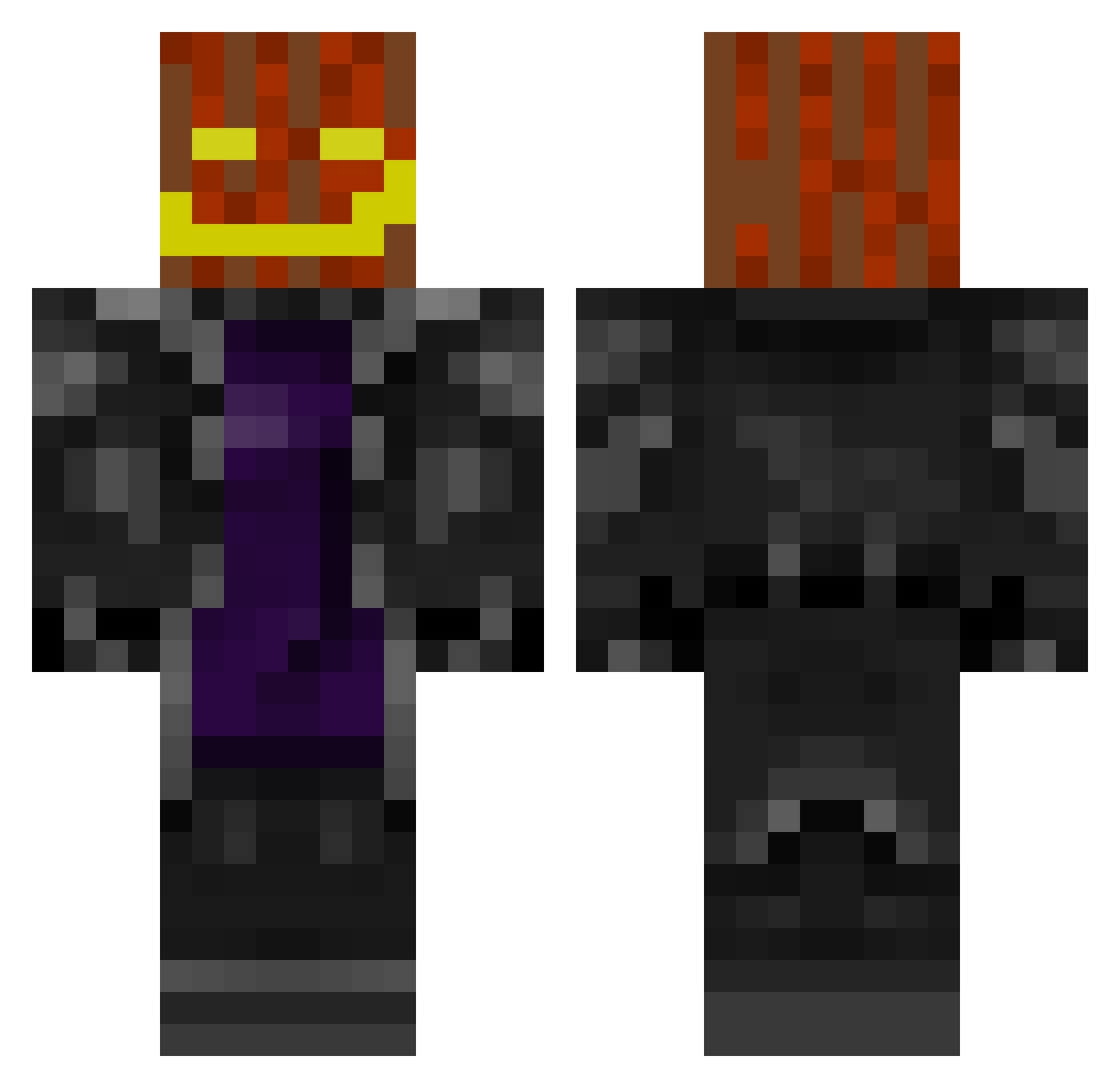 Secondaries Minecraft skin, front and back view
