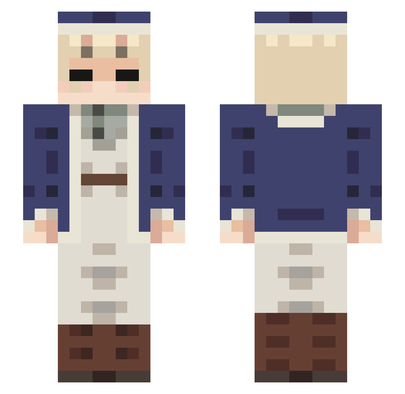 Teddycutie Minecraft skin, front and back view