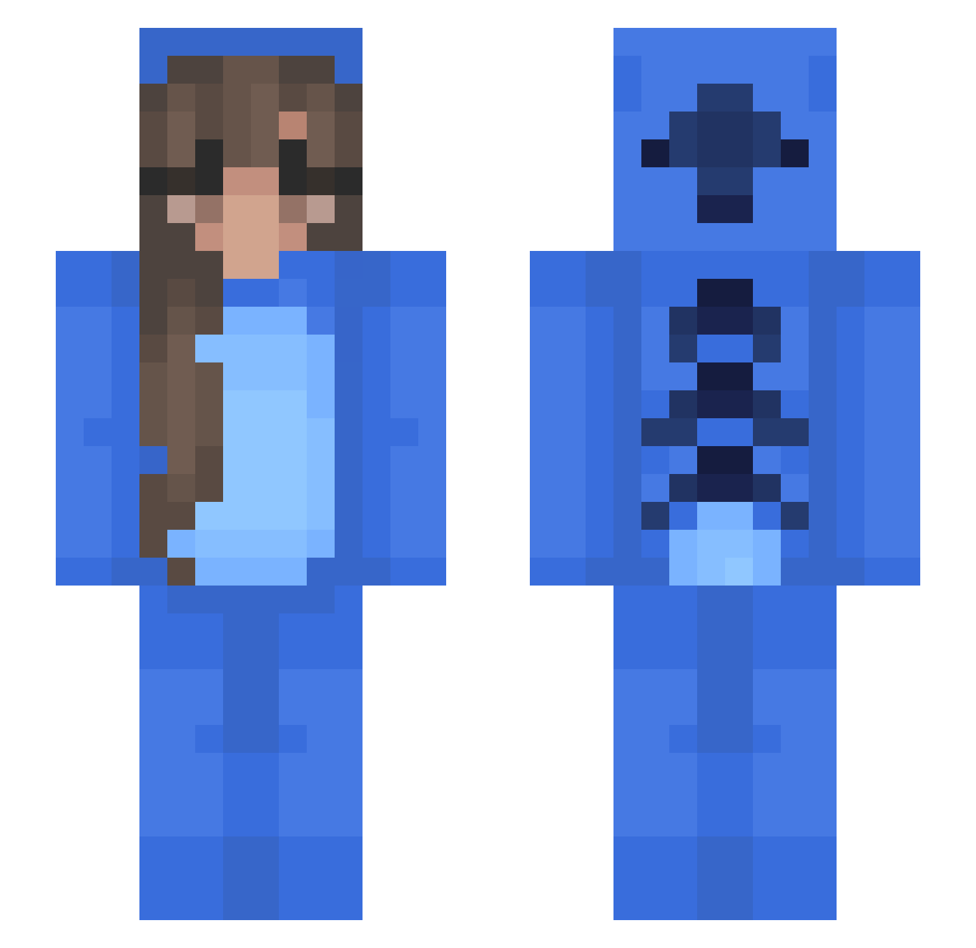Slrq_Kitsune Minecraft skin, front and back view