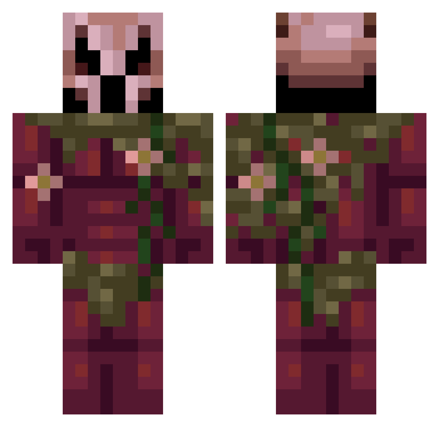 SirWendigo Minecraft skin, front and back view