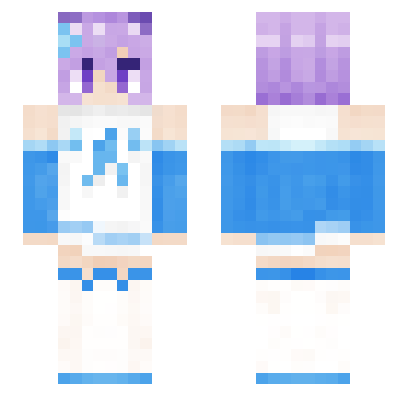 Eggleseeker Minecraft skin, front and back view