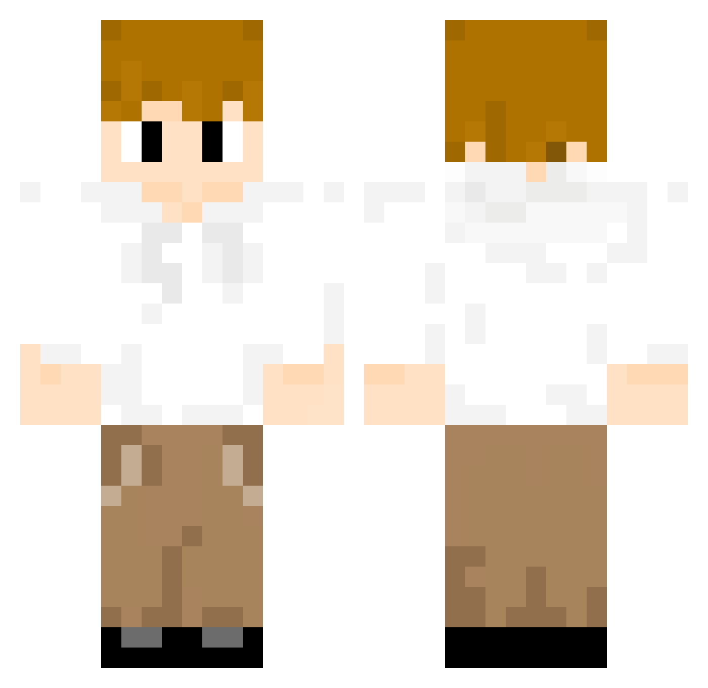 X_J_ Minecraft skin, front and back view