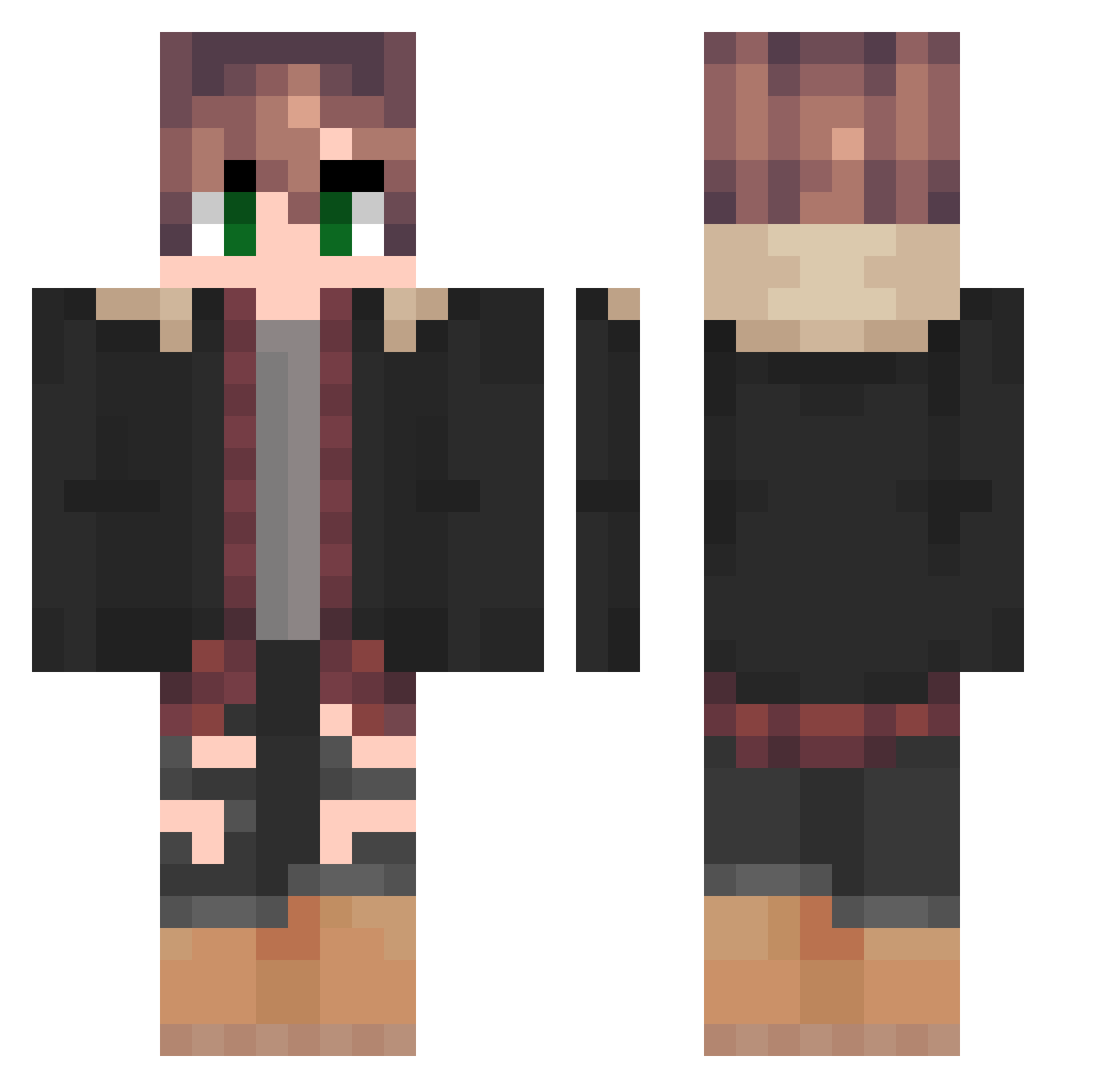 TheSilverWolf04 Minecraft skin, front and back view