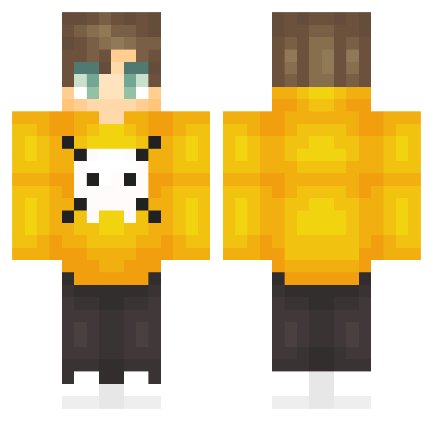 TJ54321 Minecraft skin, front and back view