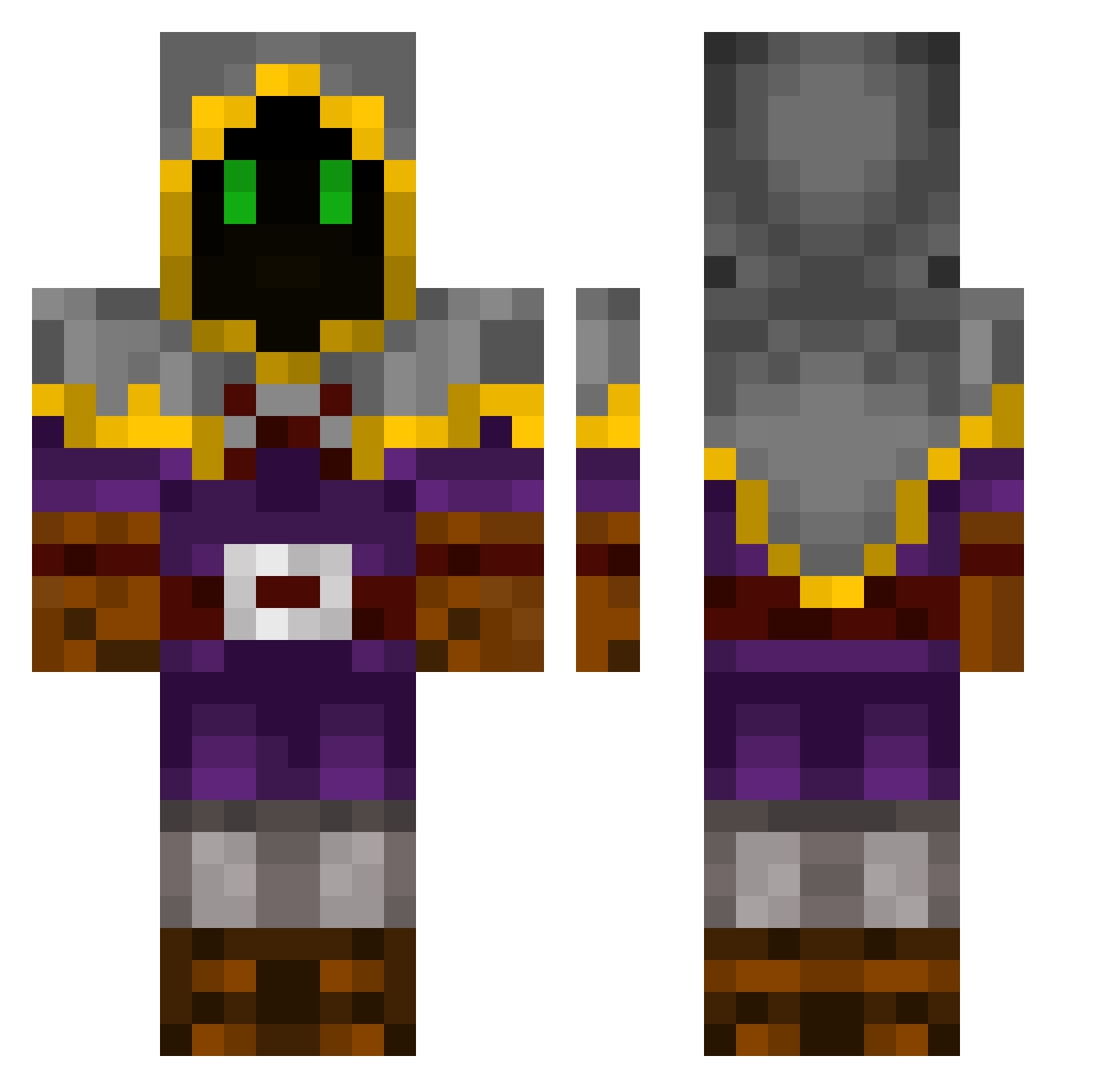 polloninja Minecraft skin, front and back view