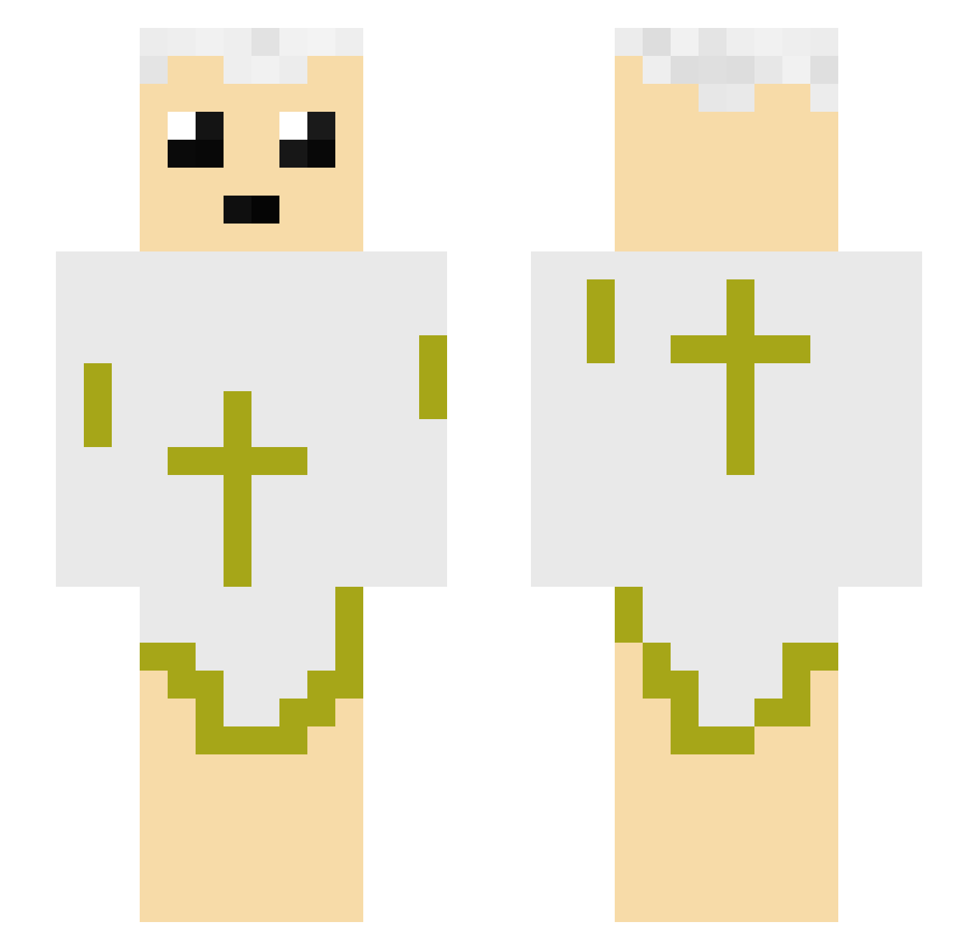 Kprk Minecraft skin, front and back view