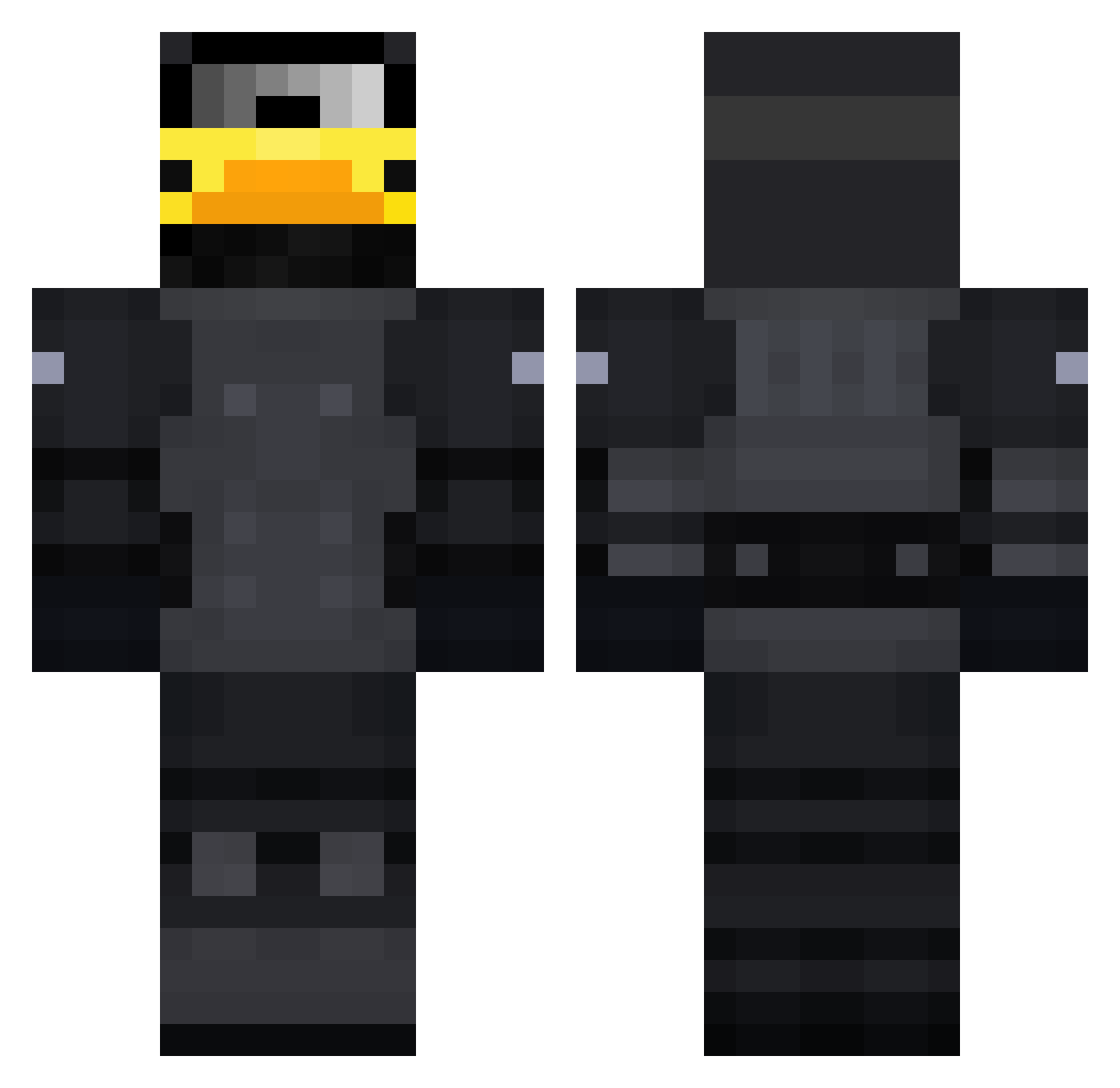 SIPPClan Minecraft skin, front and back view