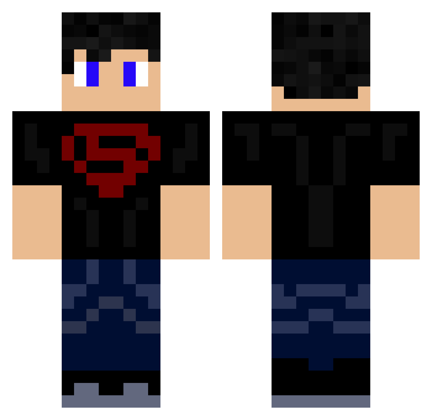 claarkent Minecraft skin, front and back view
