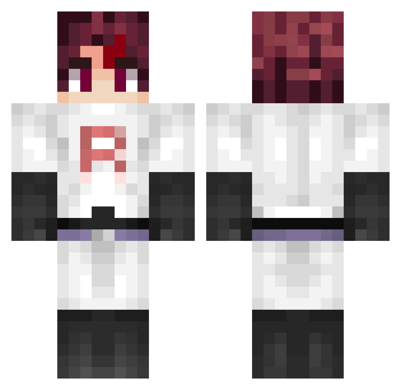 xOrigenesx Minecraft skin, front and back view